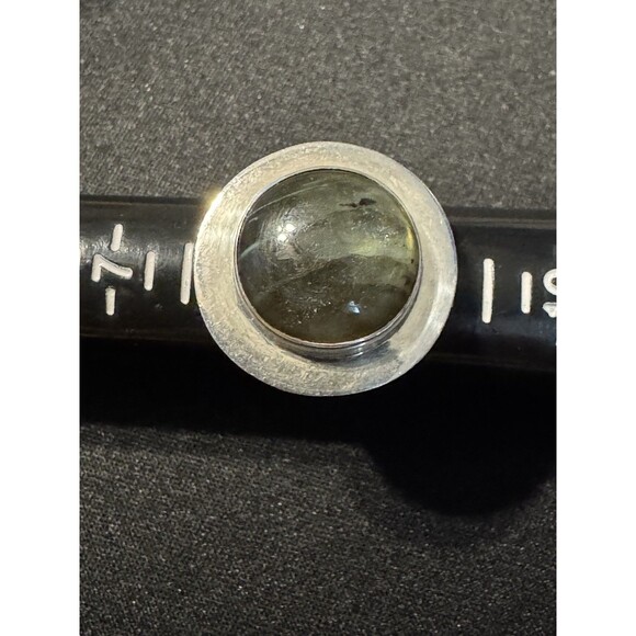 925 Signed Labradorite Brilliant Flash Ring Size 8.5 15 Grams - Picture 2 of 5